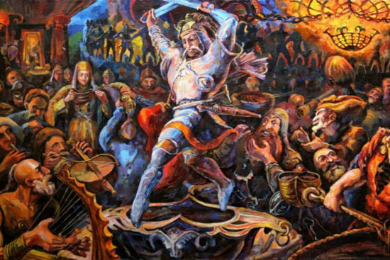 Пир нартов. Художник Махарбек Туганов